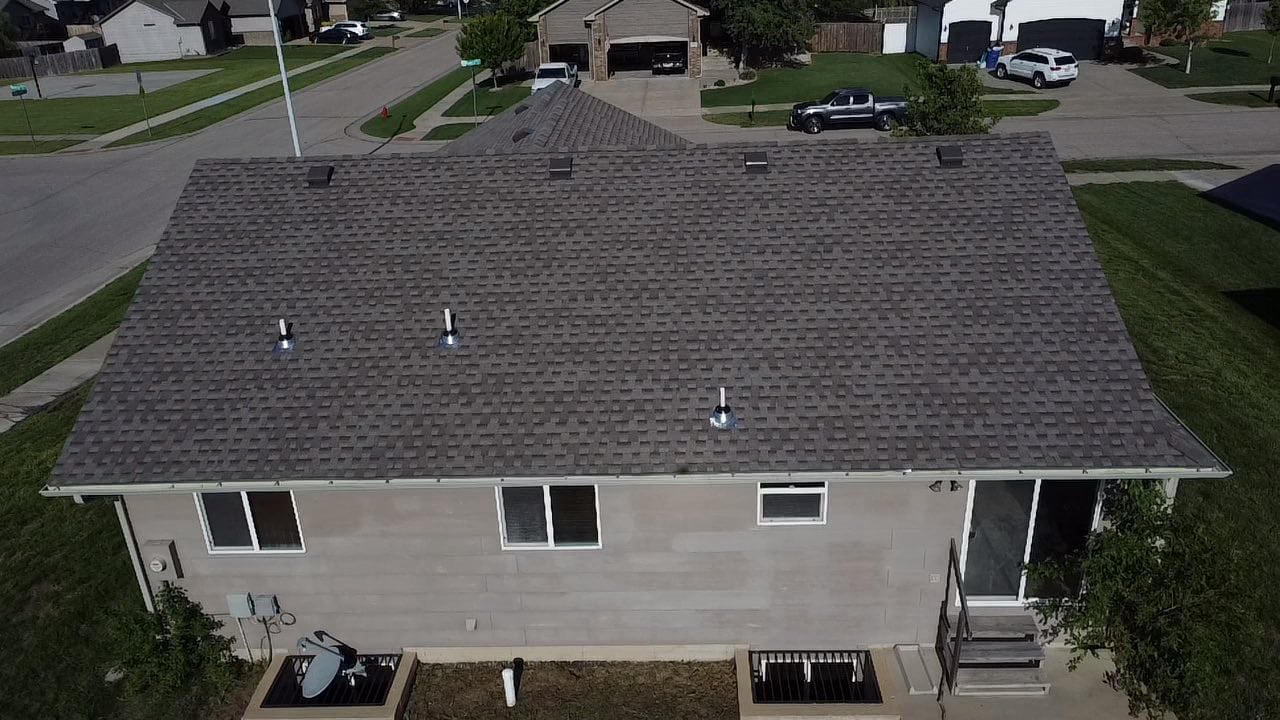 house with roof in foreground